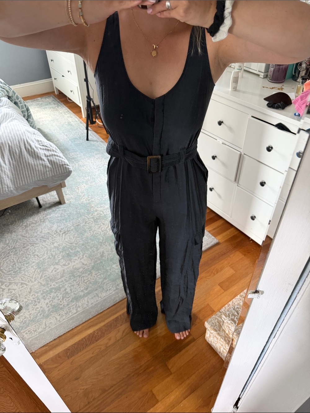 Abercrombie Sleeveless Black Belted jumpsuit